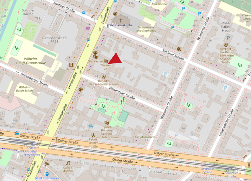 Auszug von Openstreetmap zeigt die Prinzenallee Nr. 33